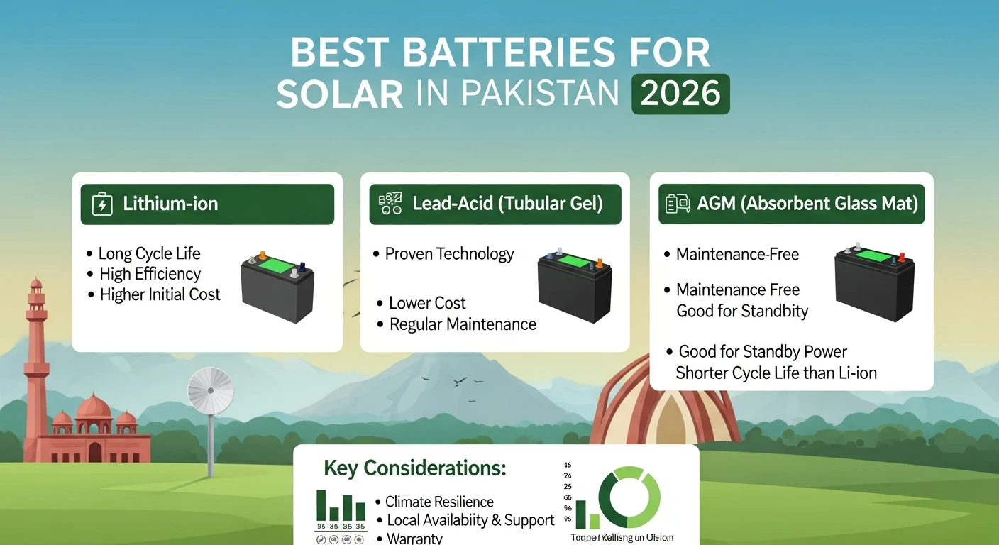 Read more about the article The Best Battery for Solar in Pakistan 2026 – Expert-Verified