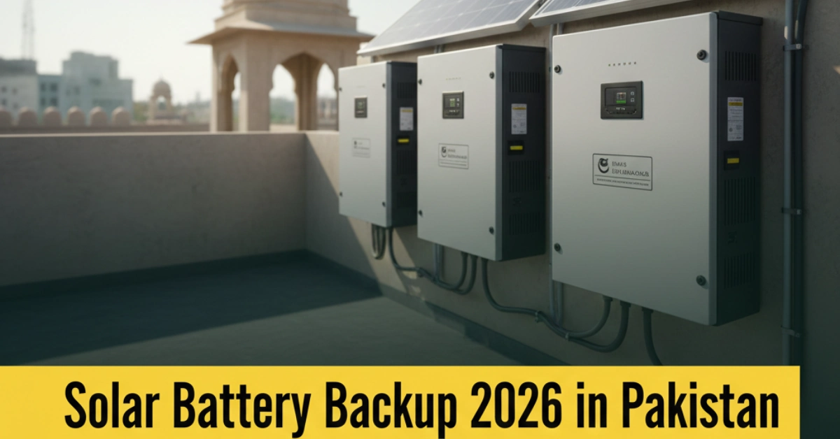 Read more about the article Solar Battery Backup 2026 in Pakistan: Lithium Batteries, Costs & Installation